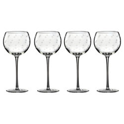 kate spade new york Larabee Dot Etched Wine Glasses, Set of 4